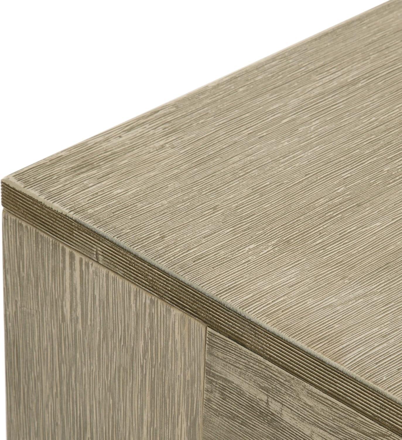 image:imagePlankBeam 40 Modern Rectangular Coffee Table with Shelf Solid Wood Center Table with Storage 2 Tier Tea Table for Living Room Blonde WirebrushSeashell Wirebrush