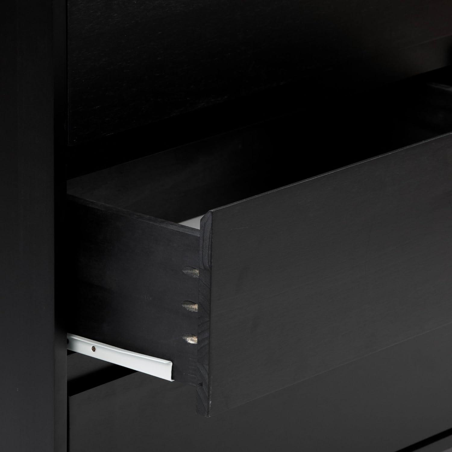 image:imagePlankBeam 6 Drawer Dresser Modern Storage Cabinet Solid Wood Storage Drawers Dressers amp Chests of Drawers for Bedroom Living Room Furniture PecanBlack