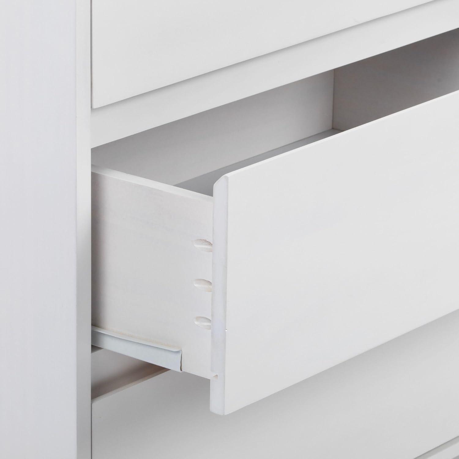 image:imagePlankBeam 6 Drawer Dresser Modern Storage Cabinet Solid Wood Storage Drawers Dressers amp Chests of Drawers for Bedroom Living Room Furniture PecanWhite