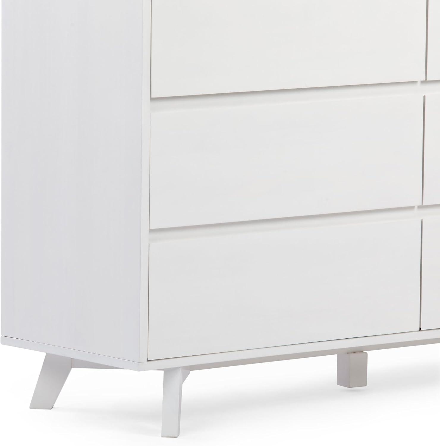 image:imagePlankBeam 6 Drawer Dresser Modern Storage Cabinet Solid Wood Storage Drawers Dressers amp Chests of Drawers for Bedroom Living Room Furniture PecanWhite