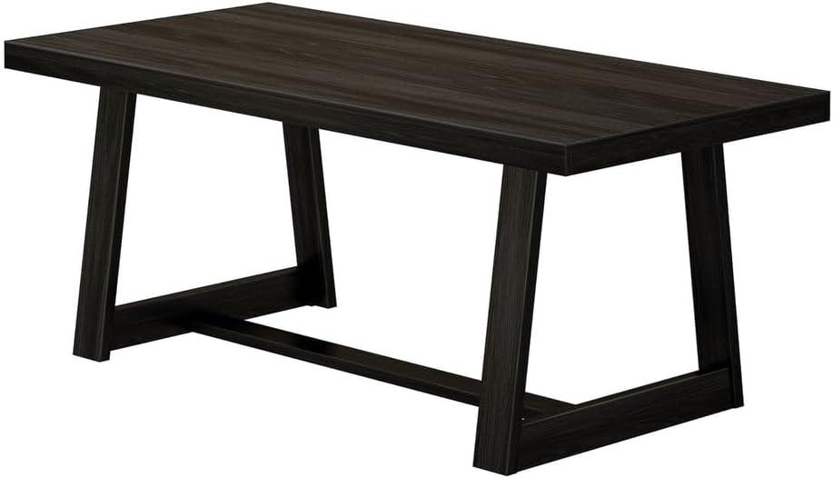 image:imagePlankBeam 72 Inch Farmhouse Dining TableSolid Wood Rustic Kitchen Table for Dining Room Home Office Living Room Furniture Easy Assembly Blonde WirebrushBlack Wirebrush