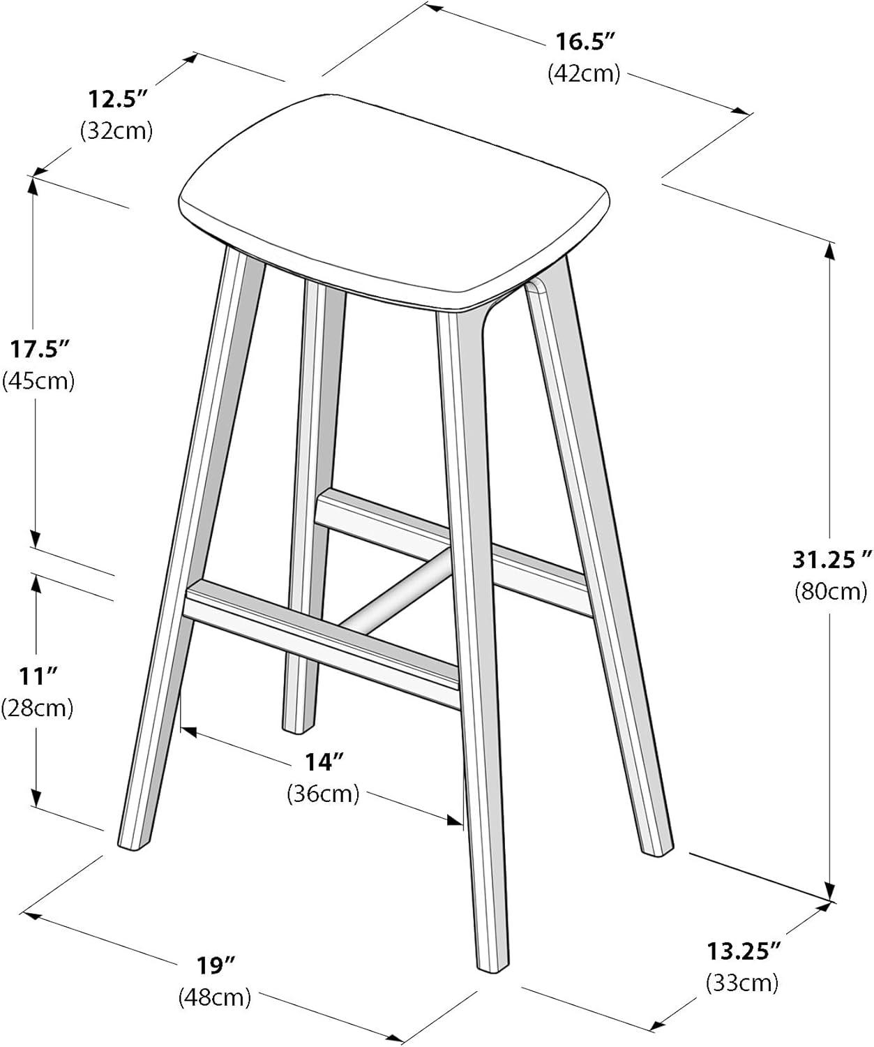 image:imagePlankBeam Beryl Counter Height Stool MidCentury Modern Rubberwood Bar Stool with Faux Leather Seat Metal Footrest Easy Assembly 4Pack BlondeSesamePecanToffee