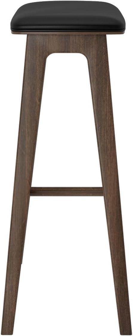 image:imagePlankBeam Beryl Counter Height Stool MidCentury Modern Rubberwood Bar Stool with Faux Leather Seat Metal Footrest Easy Assembly 4Pack BlondeSesameWalnutBlack