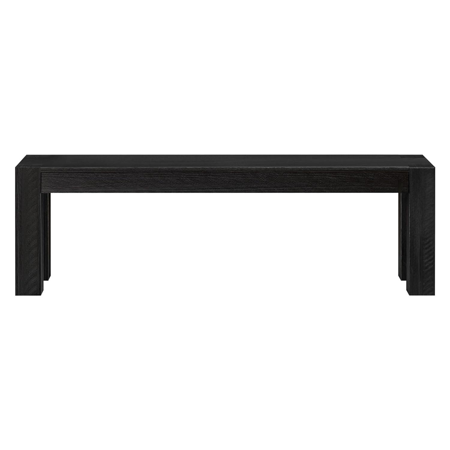 image:imagePlankBeam Camden Farmhouse Dining Bench 58 Solid Wood Dining Bench Rustic Bench for Dining Table and Kitchen Natural Wood Grain Rustic BarnwoodRustic Char