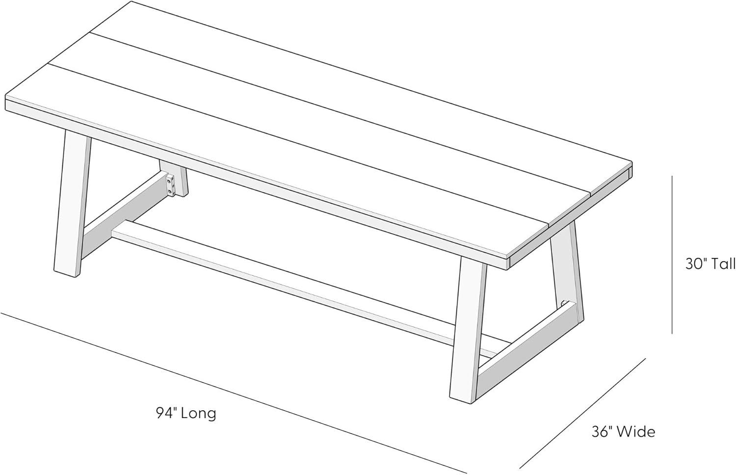 image:imagePlankBeam Classic Rectangular Dining Room Table 94in 2380mm Pecan Wirebrush