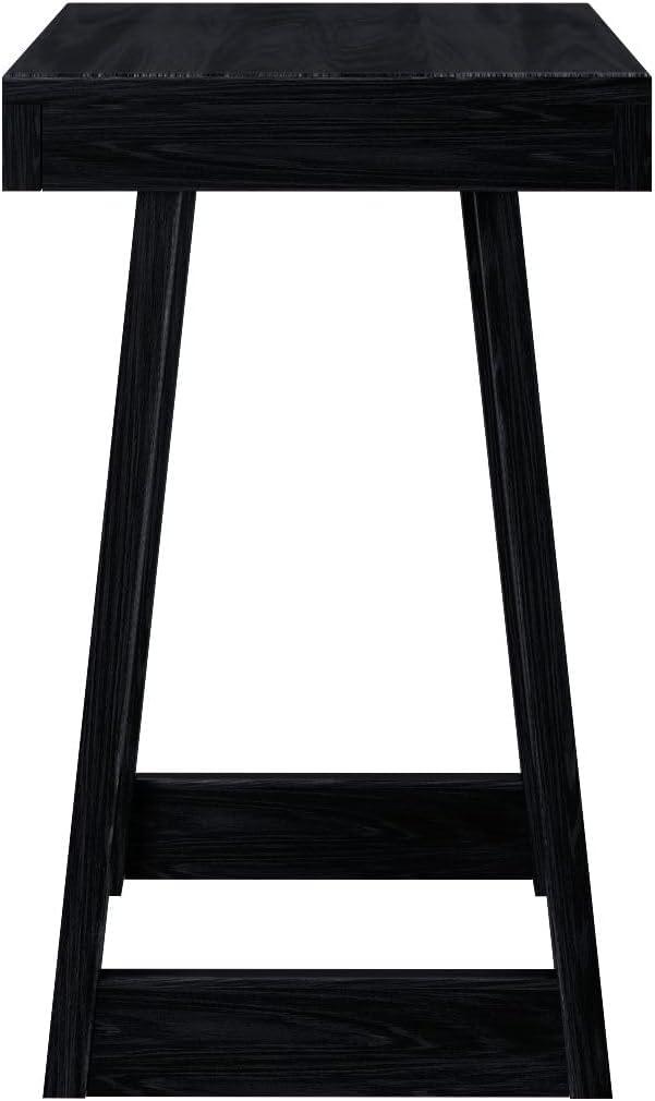 image:imagePlankBeam Classic Square Side Table Slim Side Table for Living Room Narrow Nightstand for Small Spaces Wood End Table for Bedroom Blonde WirebrushBlack Wirebrush
