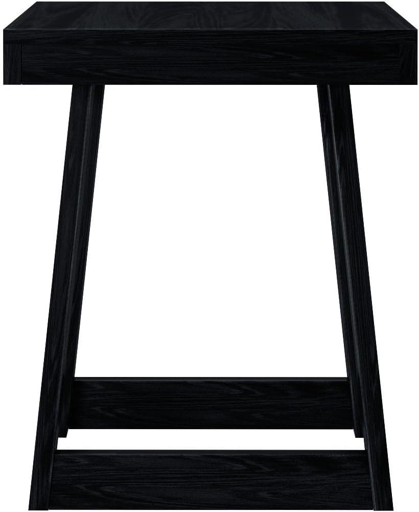 image:imagePlankBeam Classic Square Side Table Slim Side Table for Living Room Narrow Nightstand for Small Spaces Wood End Table for Bedroom Blonde WirebrushBlack Wirebrush