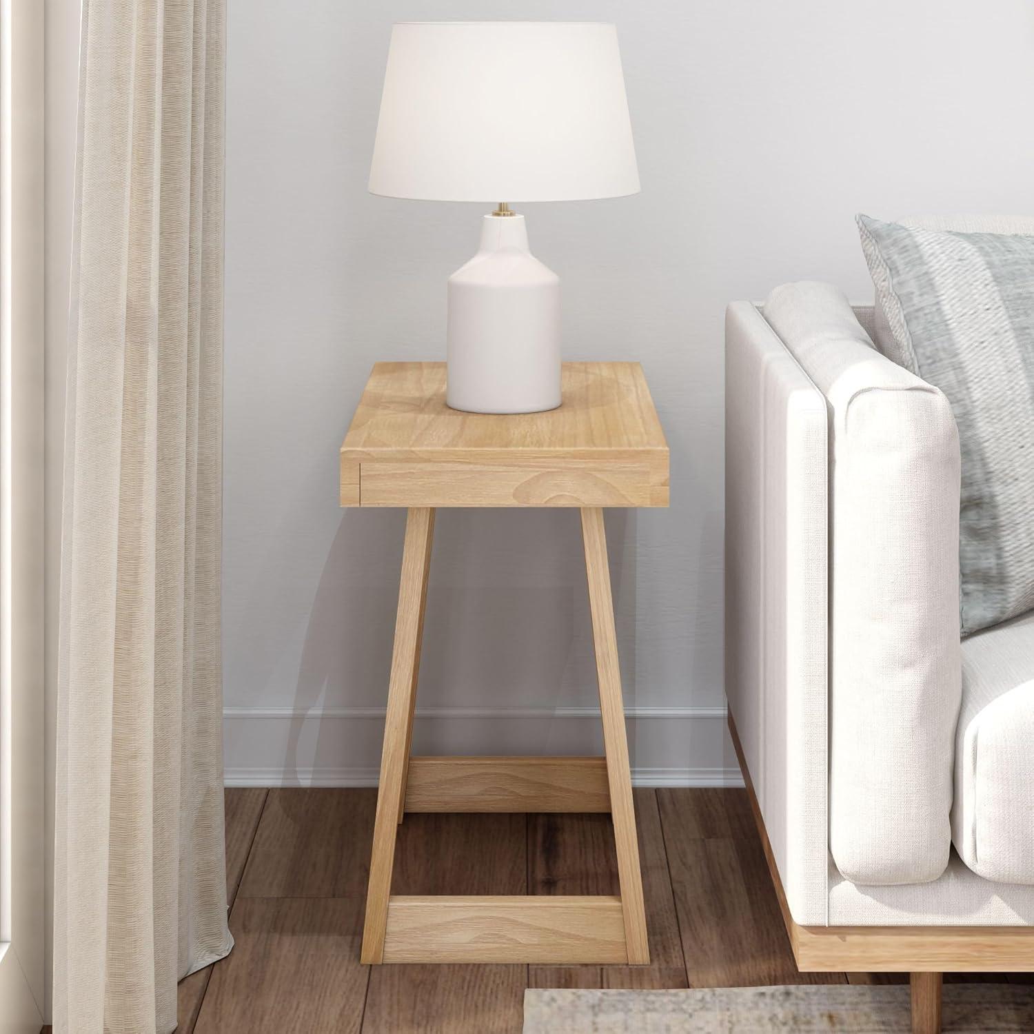 image:imagePlankBeam Classic Square Side Table Slim Side Table for Living Room Narrow Nightstand for Small Spaces Wood End Table for Bedroom Blonde WirebrushBlonde Wirebrush