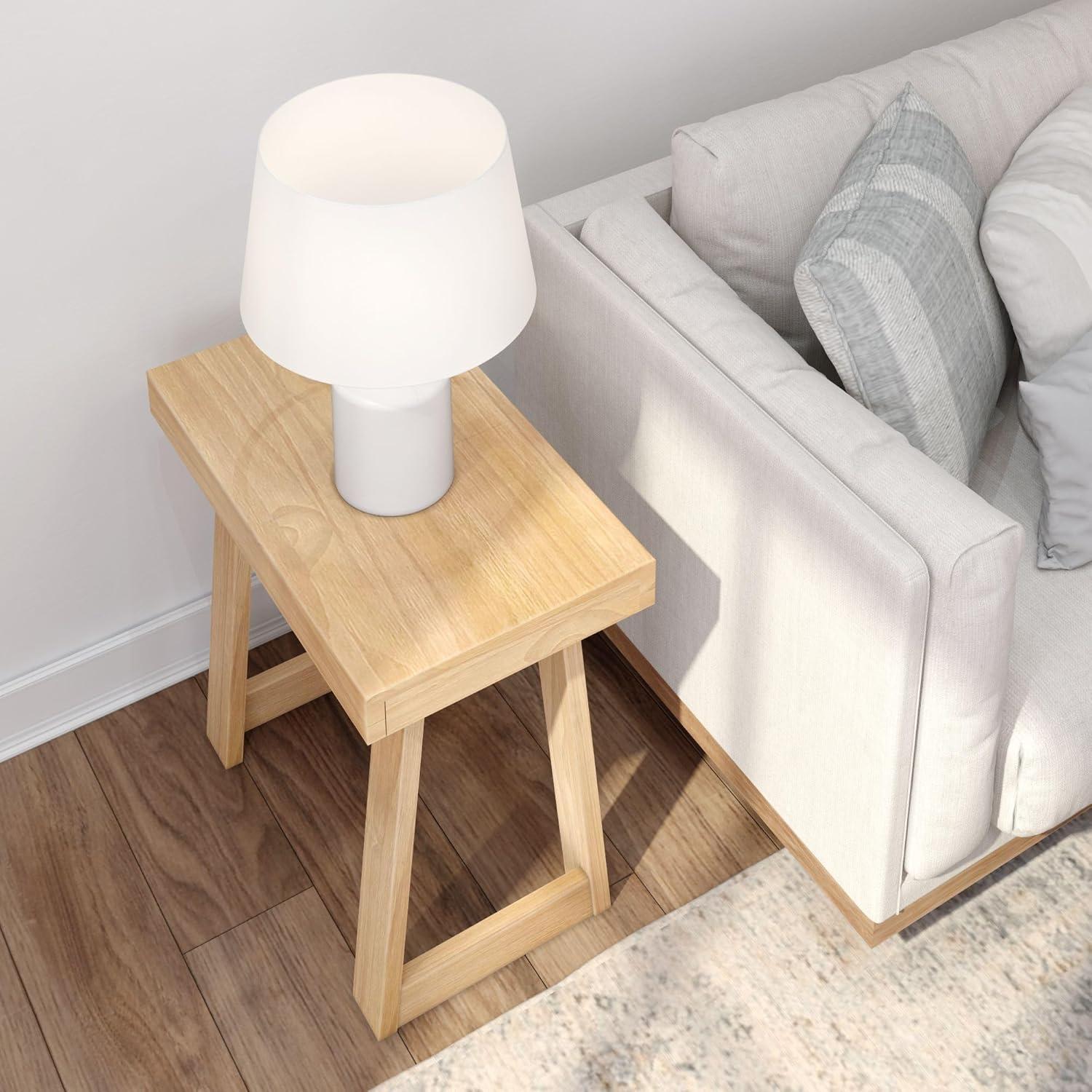 image:imagePlankBeam Classic Square Side Table Slim Side Table for Living Room Narrow Nightstand for Small Spaces Wood End Table for Bedroom Blonde WirebrushBlonde Wirebrush