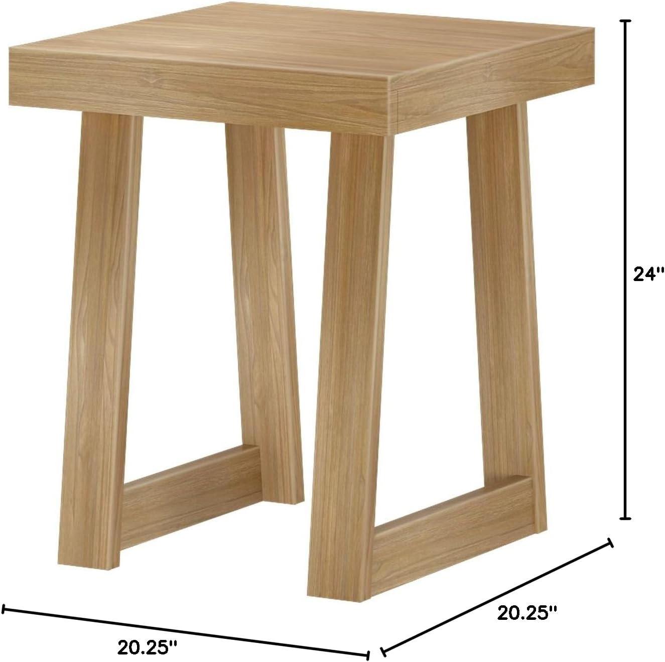 image:imagePlankBeam Classic Square Side Table Slim Side Table for Living Room Narrow Nightstand for Small Spaces Wood End Table for Bedroom Blonde WirebrushBlonde Wirebrush