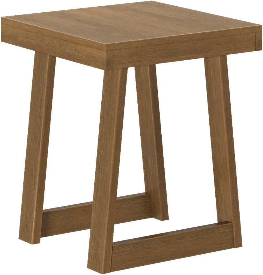 image:imagePlankBeam Classic Square Side Table Slim Side Table for Living Room Narrow Nightstand for Small Spaces Wood End Table for Bedroom Blonde WirebrushPecan Wirebrush