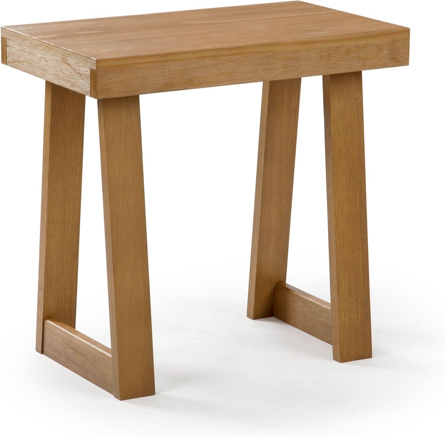 image:imagePlankBeam Classic Square Side Table Slim Side Table for Living Room Narrow Nightstand for Small Spaces Wood End Table for Bedroom Blonde WirebrushPecan Wirebrush