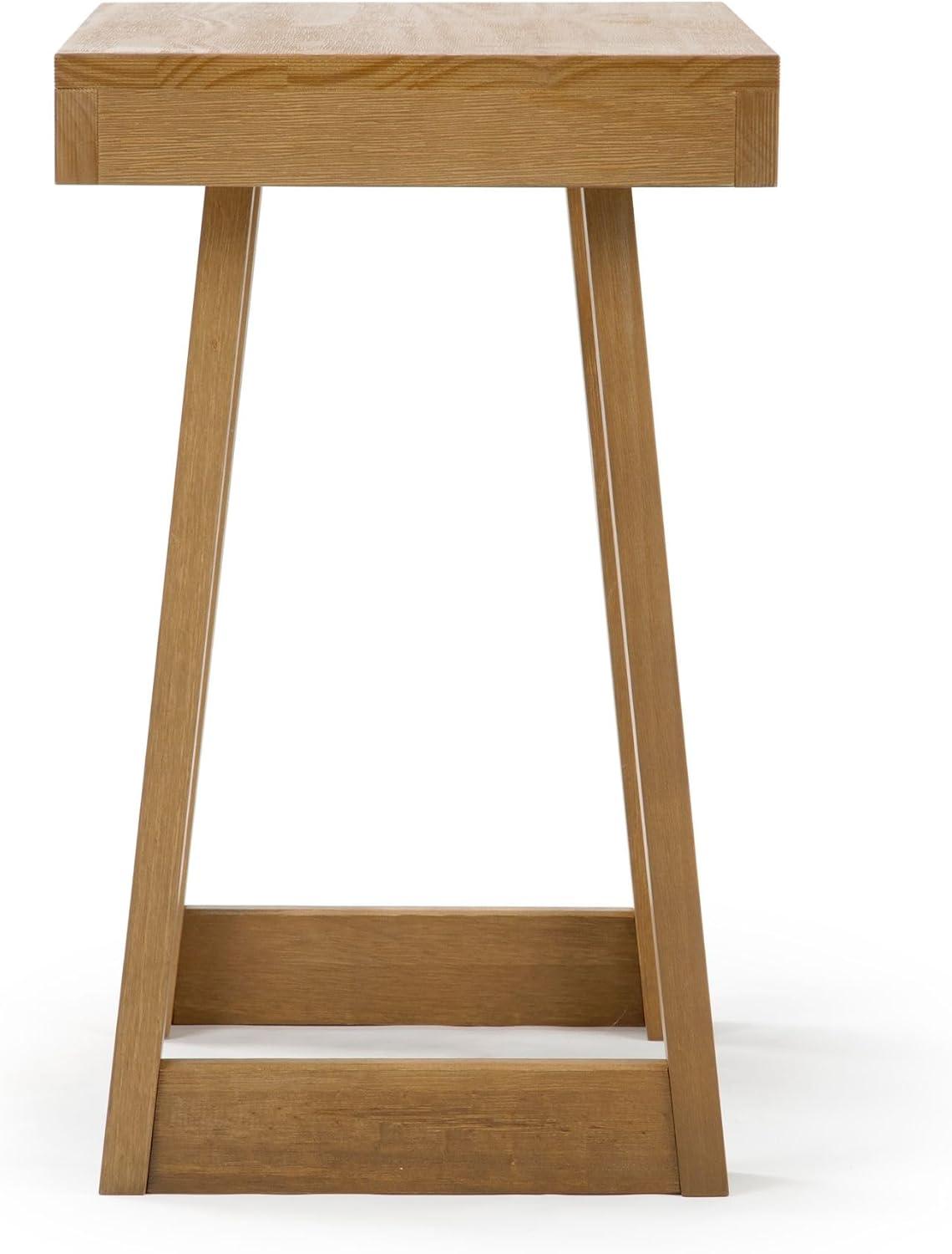 image:imagePlankBeam Classic Square Side Table Slim Side Table for Living Room Narrow Nightstand for Small Spaces Wood End Table for Bedroom Blonde WirebrushPecan Wirebrush