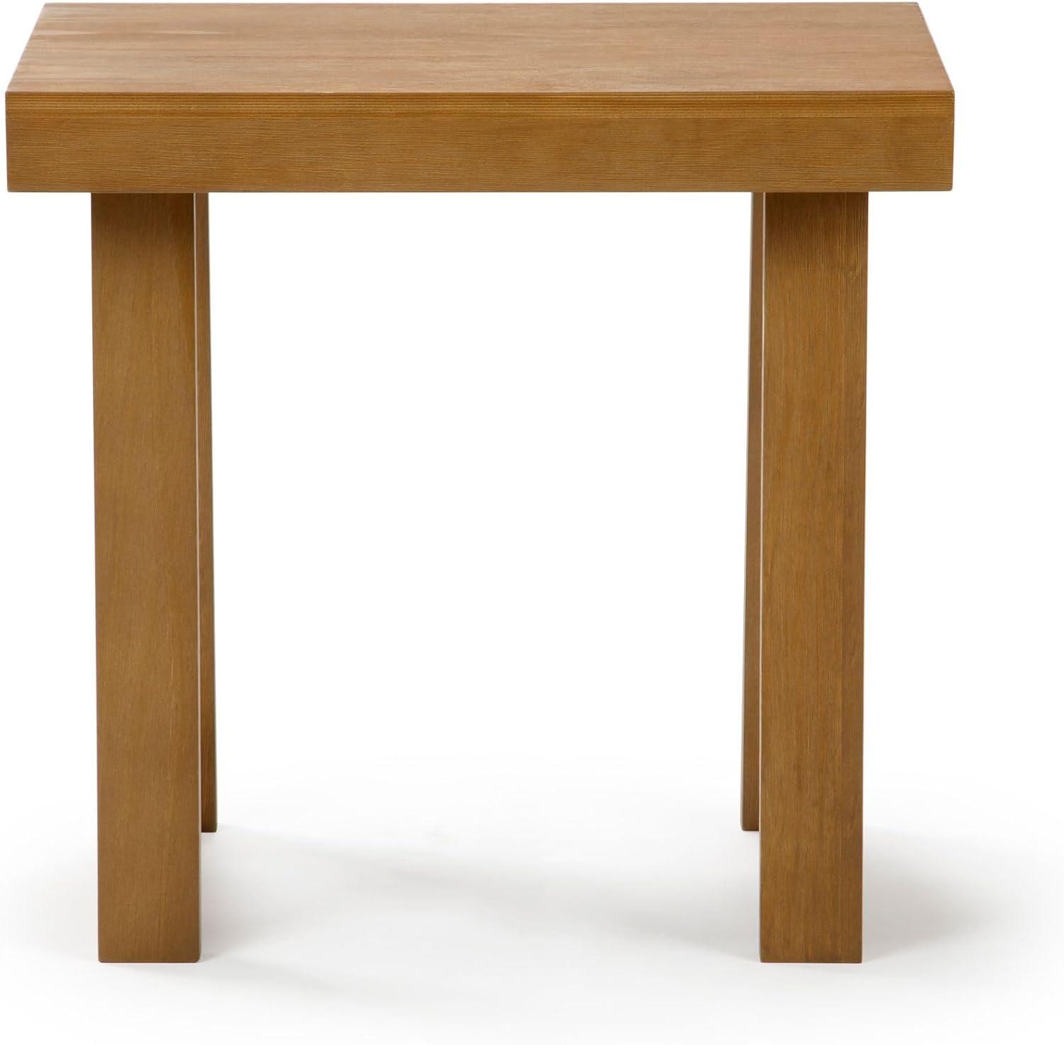 image:imagePlankBeam Classic Square Side Table Slim Side Table for Living Room Narrow Nightstand for Small Spaces Wood End Table for Bedroom Blonde WirebrushPecan Wirebrush