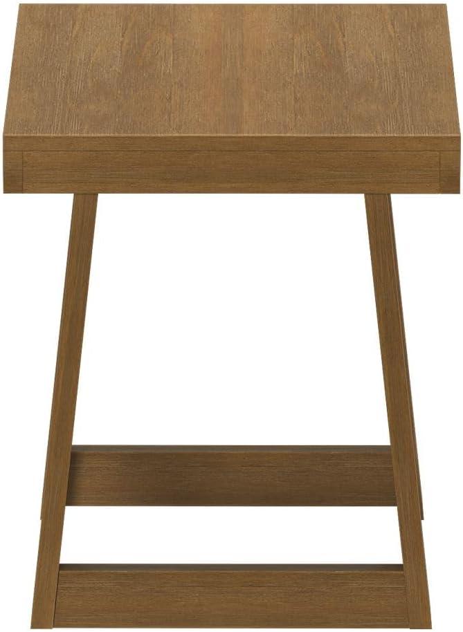 image:imagePlankBeam Classic Square Side Table Slim Side Table for Living Room Narrow Nightstand for Small Spaces Wood End Table for Bedroom Blonde WirebrushPecan Wirebrush