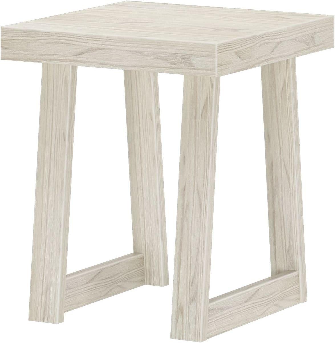 image:imagePlankBeam Classic Square Side Table Slim Side Table for Living Room Narrow Nightstand for Small Spaces Wood End Table for Bedroom Blonde WirebrushWhite Sand Wirebrush