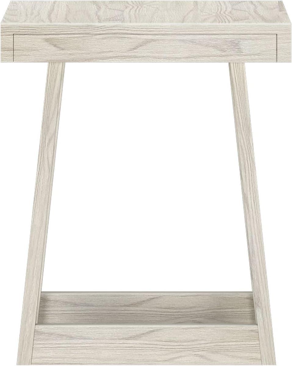 image:imagePlankBeam Classic Square Side Table Slim Side Table for Living Room Narrow Nightstand for Small Spaces Wood End Table for Bedroom Blonde WirebrushWhite Sand Wirebrush