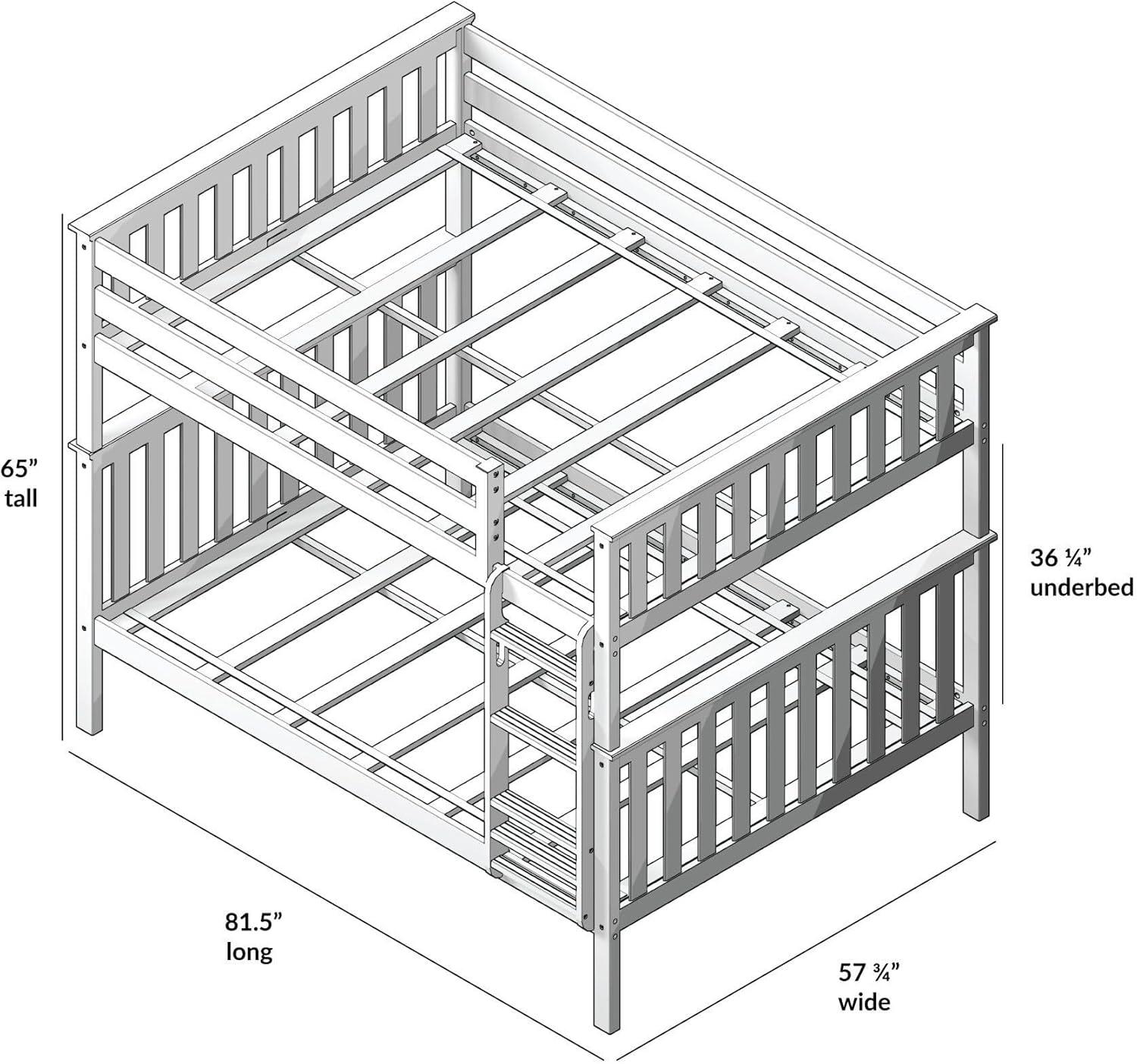 image:imagePlankBeam Classic Wooden Bunk Bed Twin Over Full Size Platform Bed Frame with Bunk Bed Ladder and Wood Slats for Adult Space Saving Bed Easy to Assemble No Box Spring Needed PecanNatural