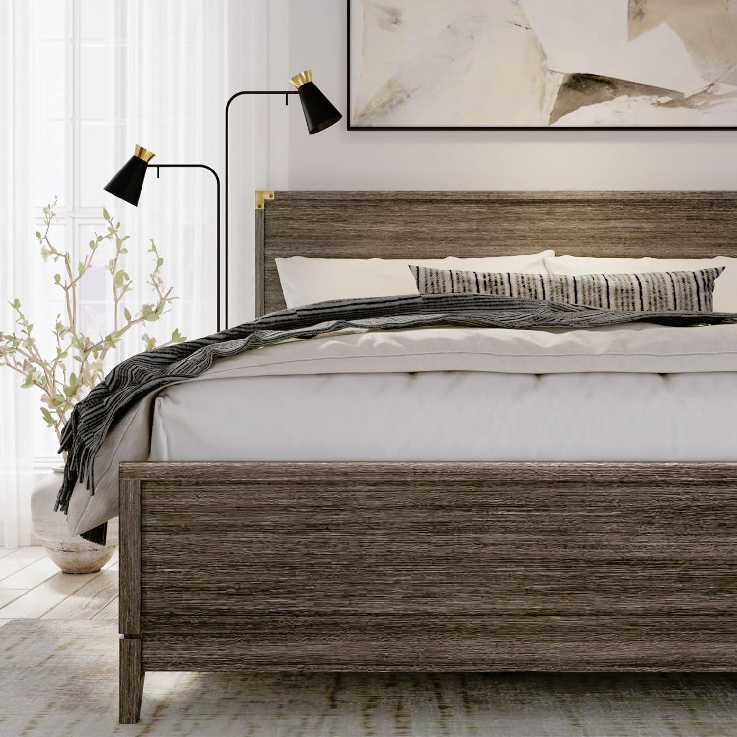 image:imagePlankBeam Contempo Wood Nightstand with 1 Drawer Wooden Side Table for Bedroom Storage Bedside End Table ClayClay