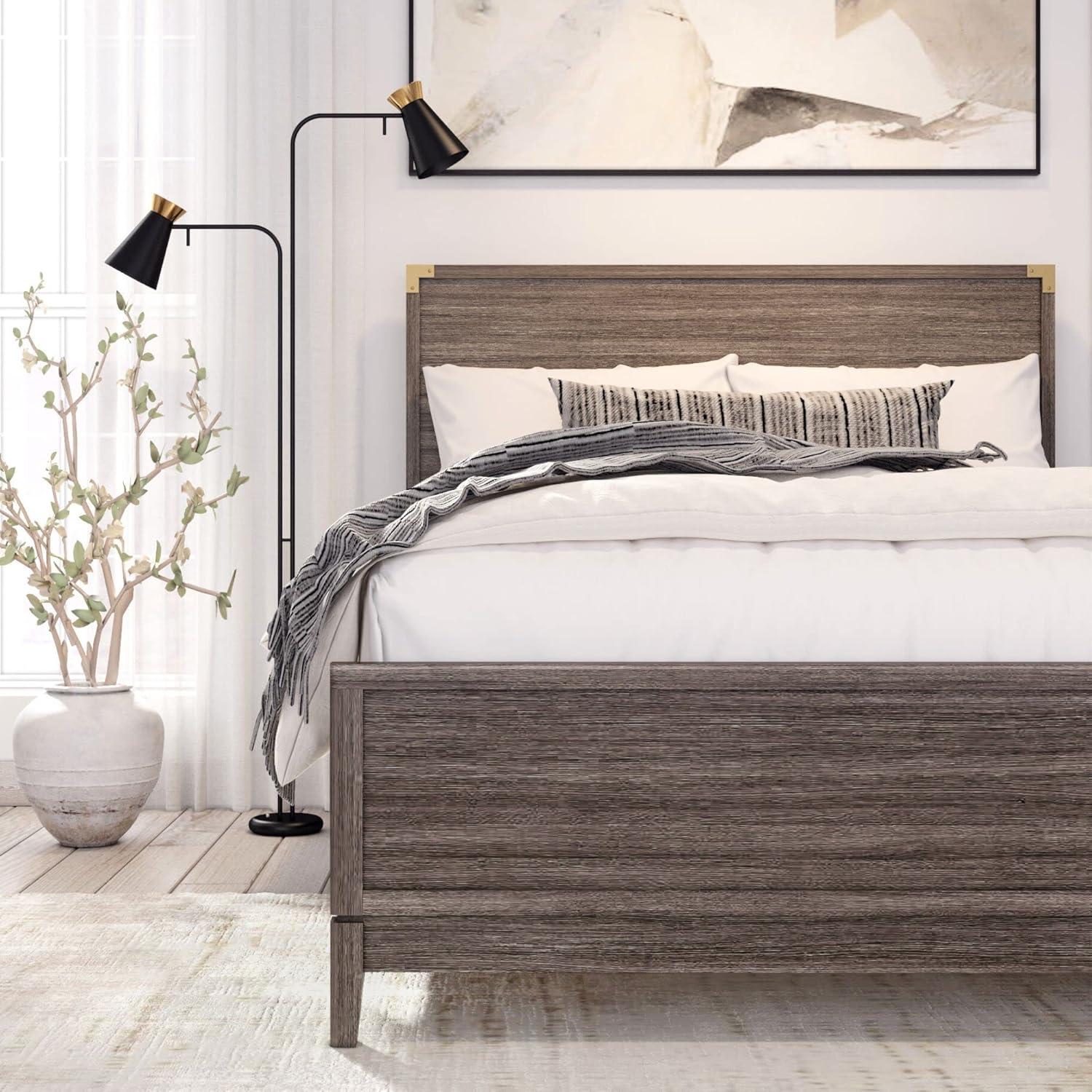 image:imagePlankBeam Contempo Wood Nightstand with 1 Drawer Wooden Side Table for Bedroom Storage Bedside End Table ClayClay
