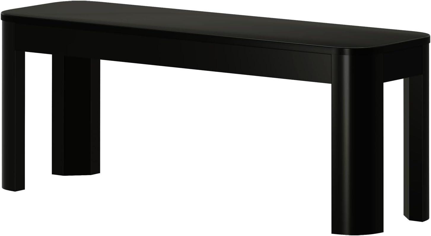image:imagePlankBeam Contour Bench Modern Rounded 58 Inch Dining Bench Bench for 72 Inch Kitchen Table BlackBlack