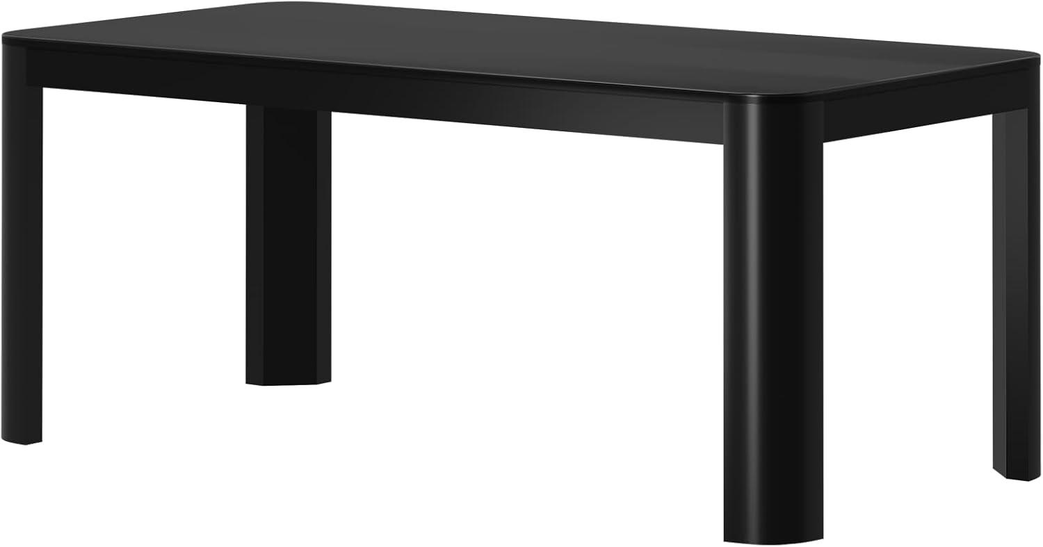 image:imagePlankBeam Contour Bench Modern Rounded 58 Inch Dining Bench Bench for 72 Inch Kitchen Table BlackBlack