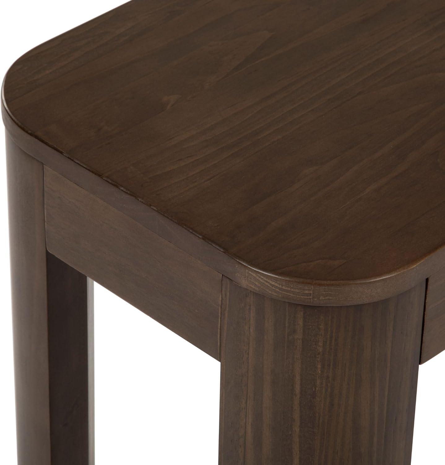 image:imagePlankBeam Contour Bench Modern Rounded 58 Inch Dining Bench Bench for 72 Inch Kitchen Table BlackWalnut