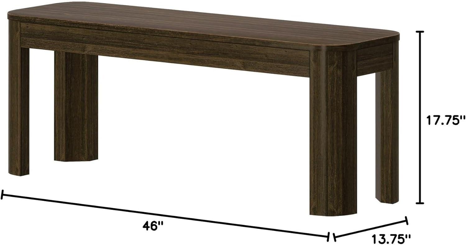 image:imagePlankBeam Contour Bench Modern Rounded 58 Inch Dining Bench Bench for 72 Inch Kitchen Table BlackWalnut