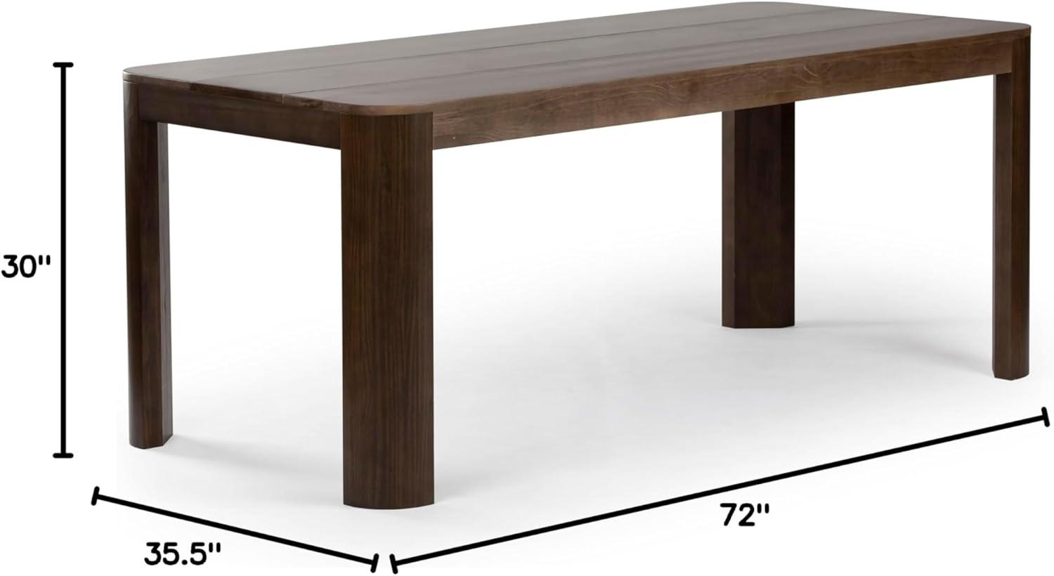 image:imagePlankBeam Contour Bench Modern Rounded 58 Inch Dining Bench Bench for 72 Inch Kitchen Table BlackWalnut