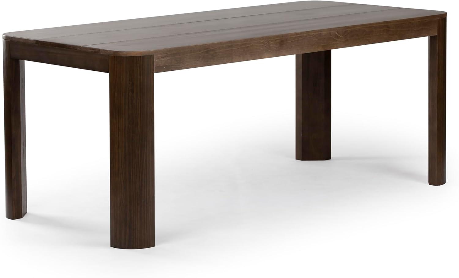 image:imagePlankBeam Contour Bench Modern Rounded 58 Inch Dining Bench Bench for 72 Inch Kitchen Table BlackWalnut