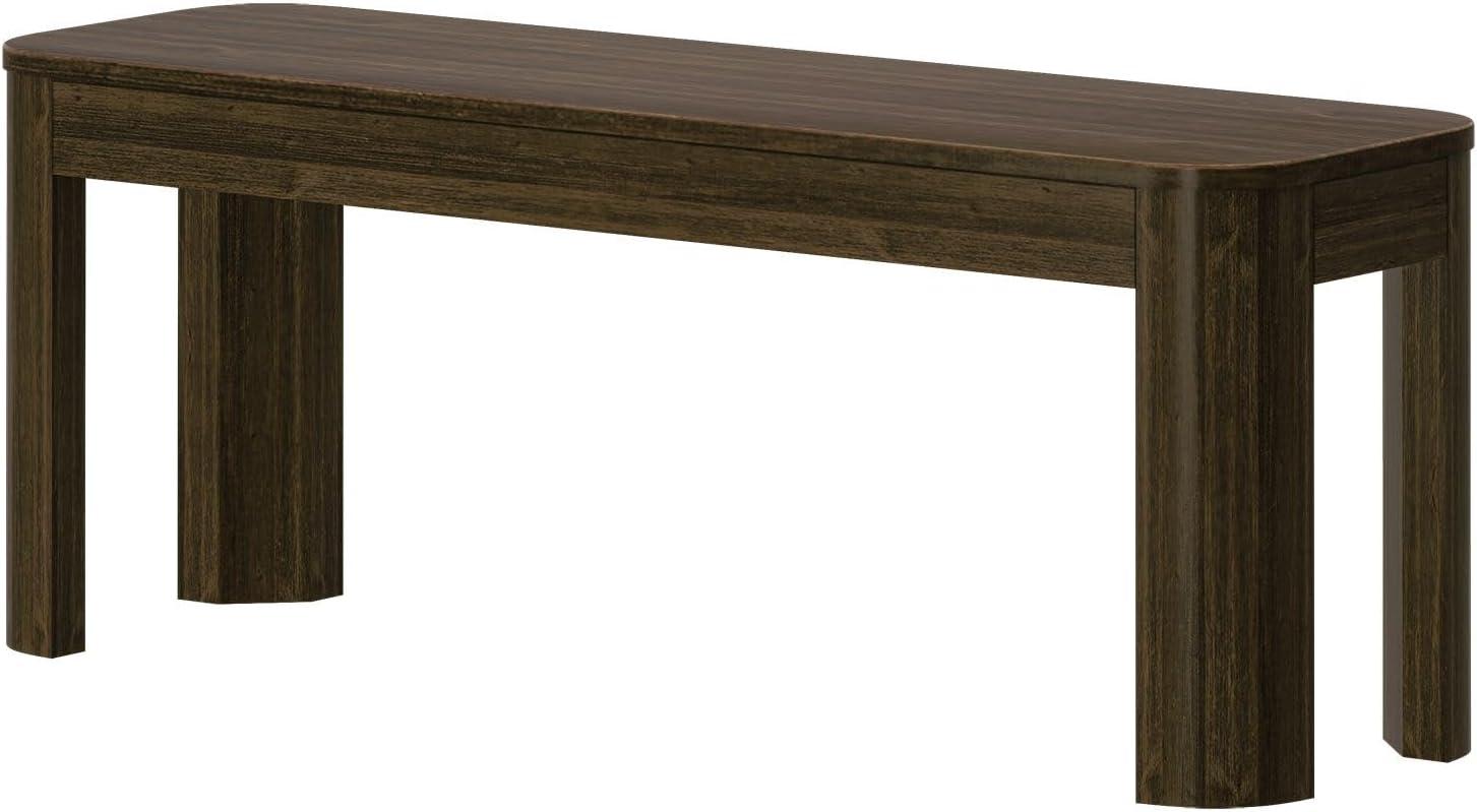 image:imagePlankBeam Contour Bench Modern Rounded 58 Inch Dining Bench Bench for 72 Inch Kitchen Table BlackWalnut