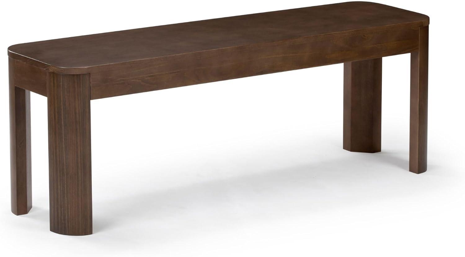 image:imagePlankBeam Contour Bench Modern Rounded 58 Inch Dining Bench Bench for 72 Inch Kitchen Table BlackWalnut