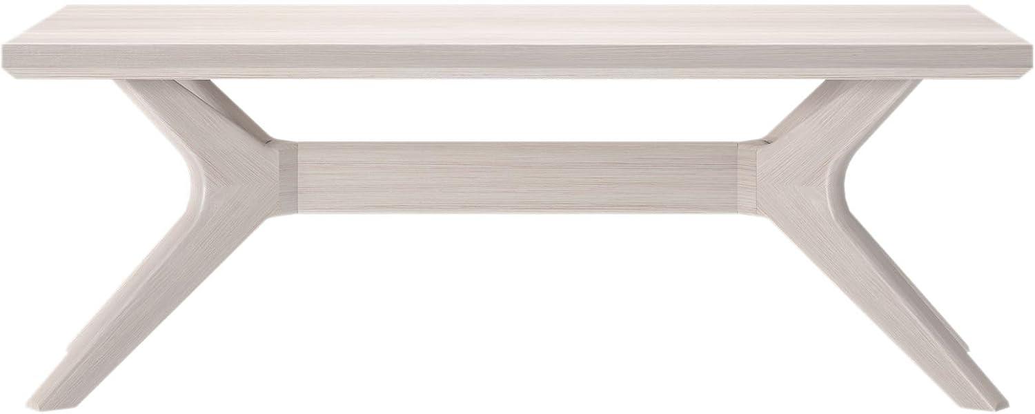 image:imagePlankBeam Cross Leg Rectangular Coffee Table 48 Inch Wood Coffee Table for Living Room Modern Center Table Cocktail Table Coastal WhiteWhite Sand Wirebrush