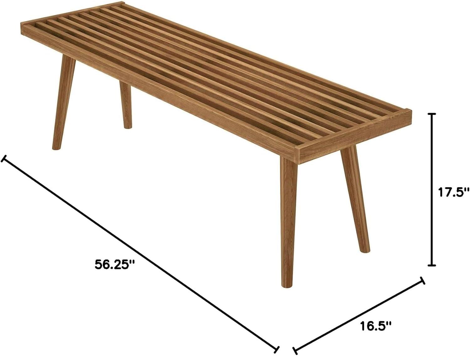 image:imagePlankBeam Entryway Bench Wooden End of Bed Bench for Bedroom MidCentury Modern Square Bench for Hallway Living Room Indoor Porch 4125 WalnutPecan