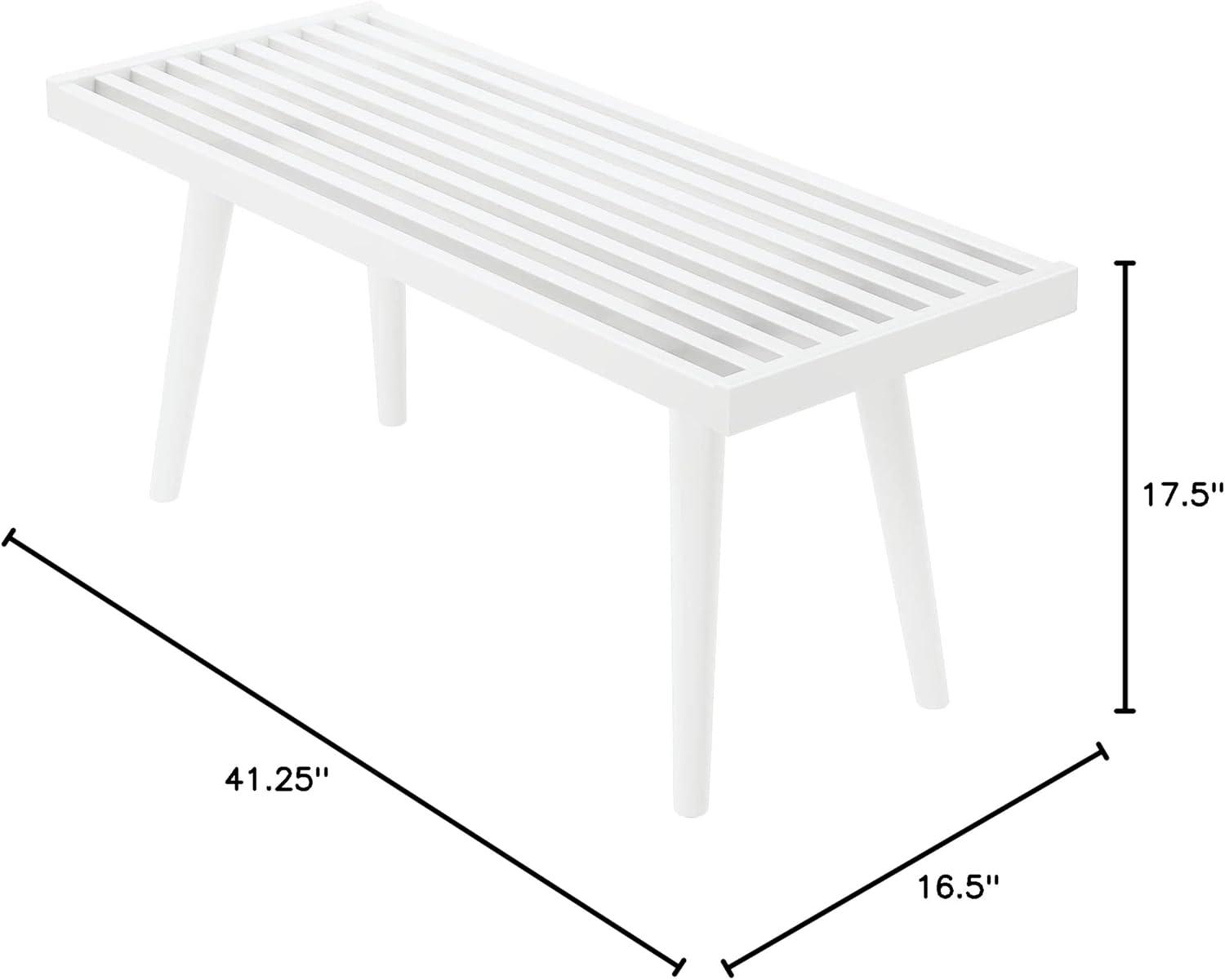 image:imagePlankBeam Entryway Bench Wooden End of Bed Bench for Bedroom MidCentury Modern Square Bench for Hallway Living Room Indoor Porch 4125 WalnutWalnut