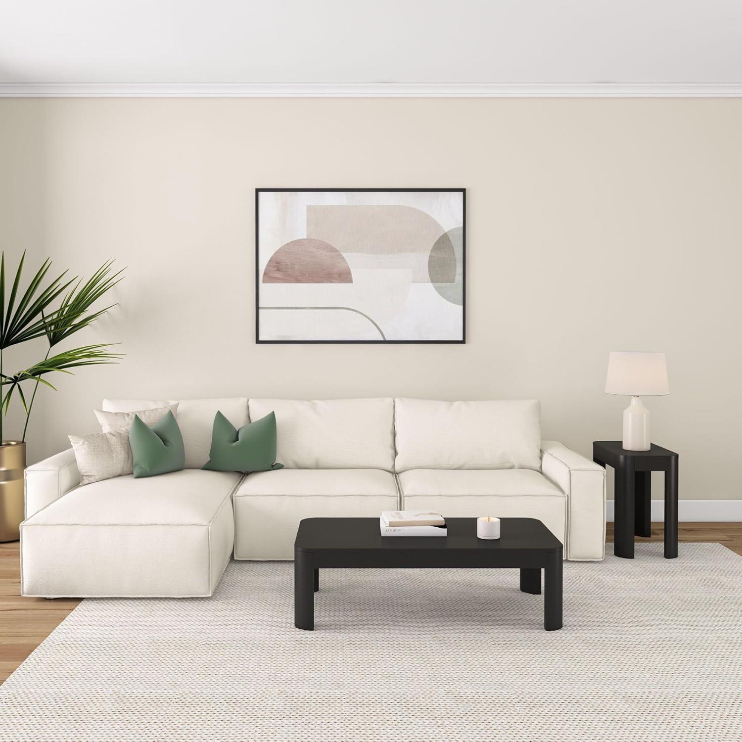 image:imagePlankBeam Forma Coffee Table 54 Inch Modern Coffee Table with Shelf Contemporary Center Table with Storage Space Rectangle Tea Table with Storage WalnutBlack