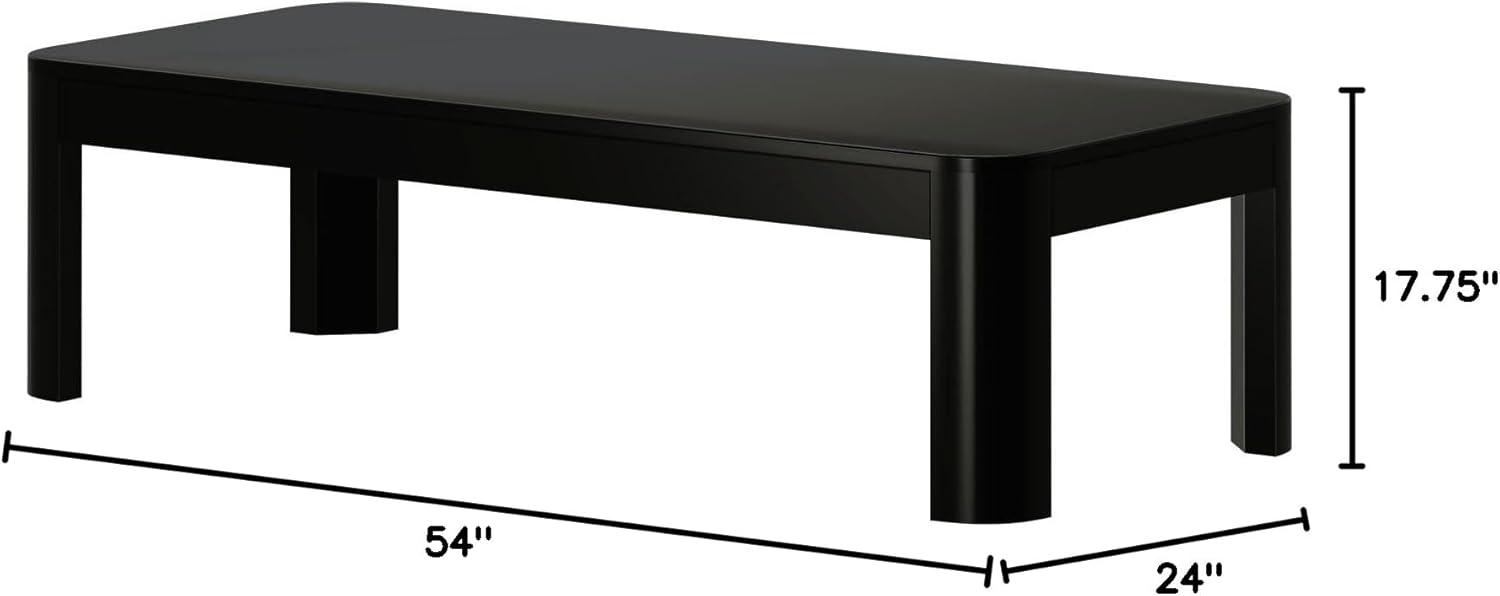 image:imagePlankBeam Forma Coffee Table 54 Inch Modern Coffee Table with Shelf Contemporary Center Table with Storage Space Rectangle Tea Table with Storage WalnutBlack