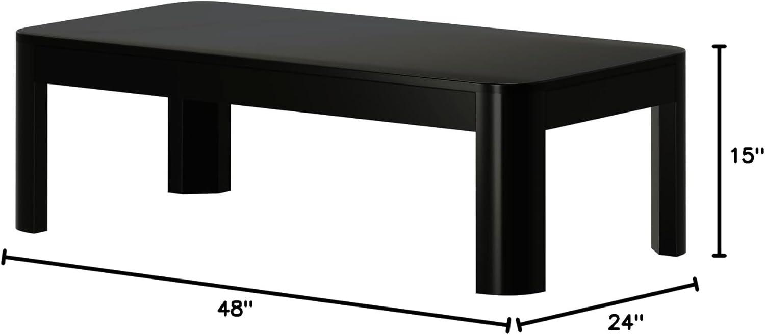image:imagePlankBeam Forma Coffee Table 54 Inch Modern Coffee Table with Shelf Contemporary Center Table with Storage Space Rectangle Tea Table with Storage WalnutBlack