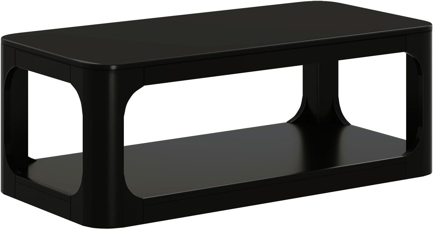 image:imagePlankBeam Forma Coffee Table 54 Inch Modern Coffee Table with Shelf Contemporary Center Table with Storage Space Rectangle Tea Table with Storage WalnutBlack