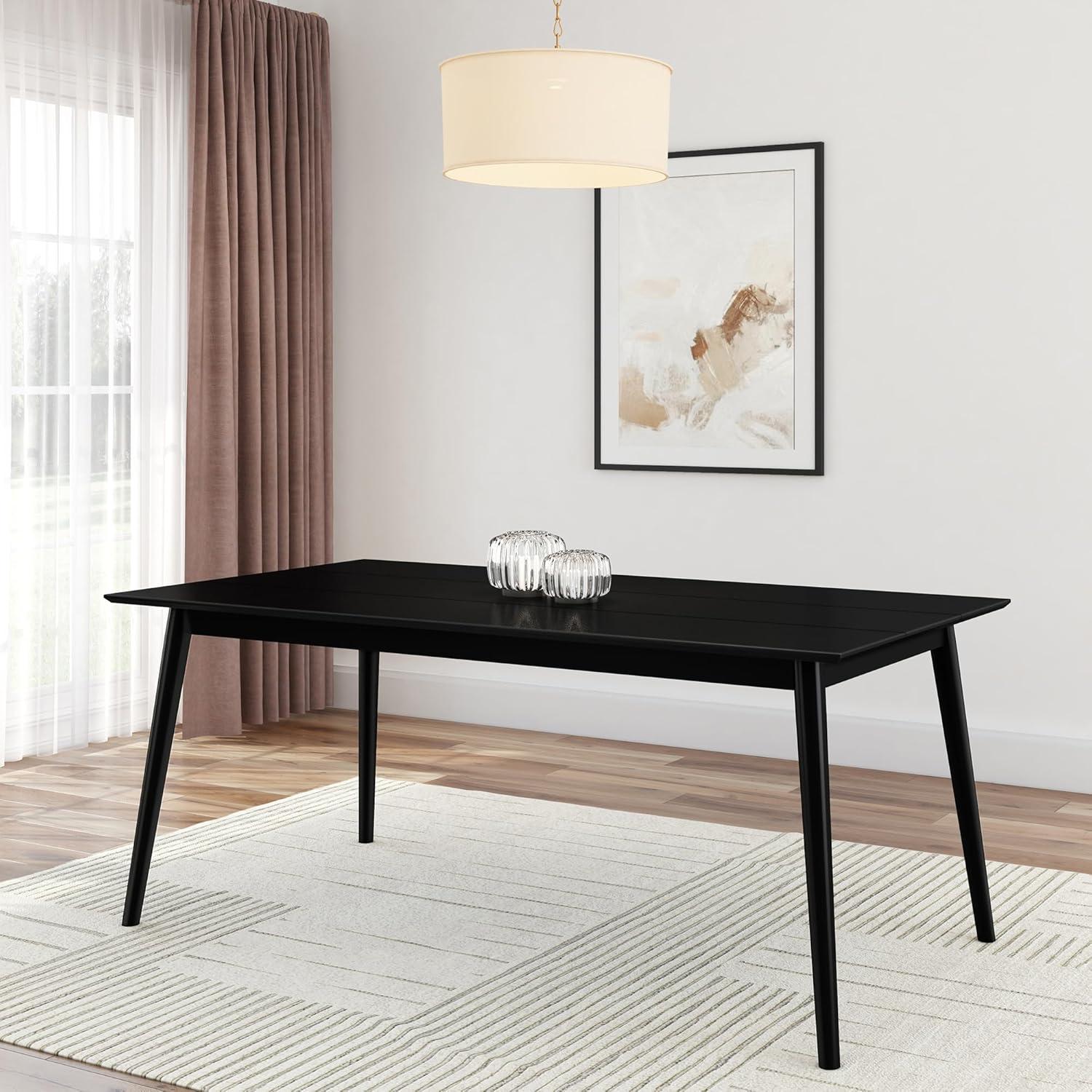 image:imagePlankBeam Mid Century Modern Dining Bench Black 59 Inch 2000314000170Black