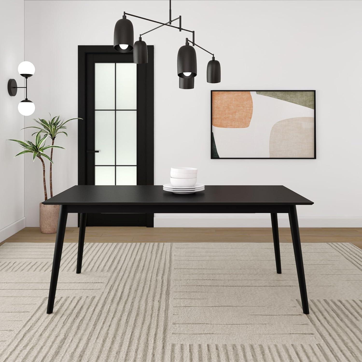 image:imagePlankBeam Mid Century Modern Dining Bench Black 59 Inch 2000314000170Black