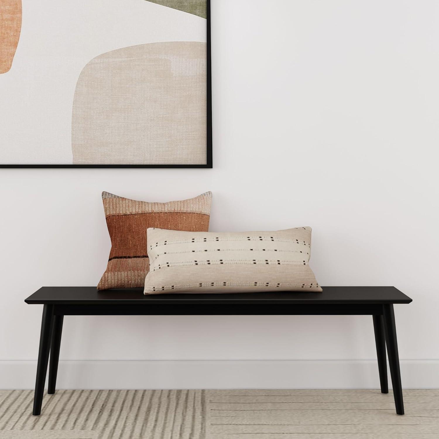 image:imagePlankBeam Mid Century Modern Dining Bench Black 59 Inch 2000314000170Black