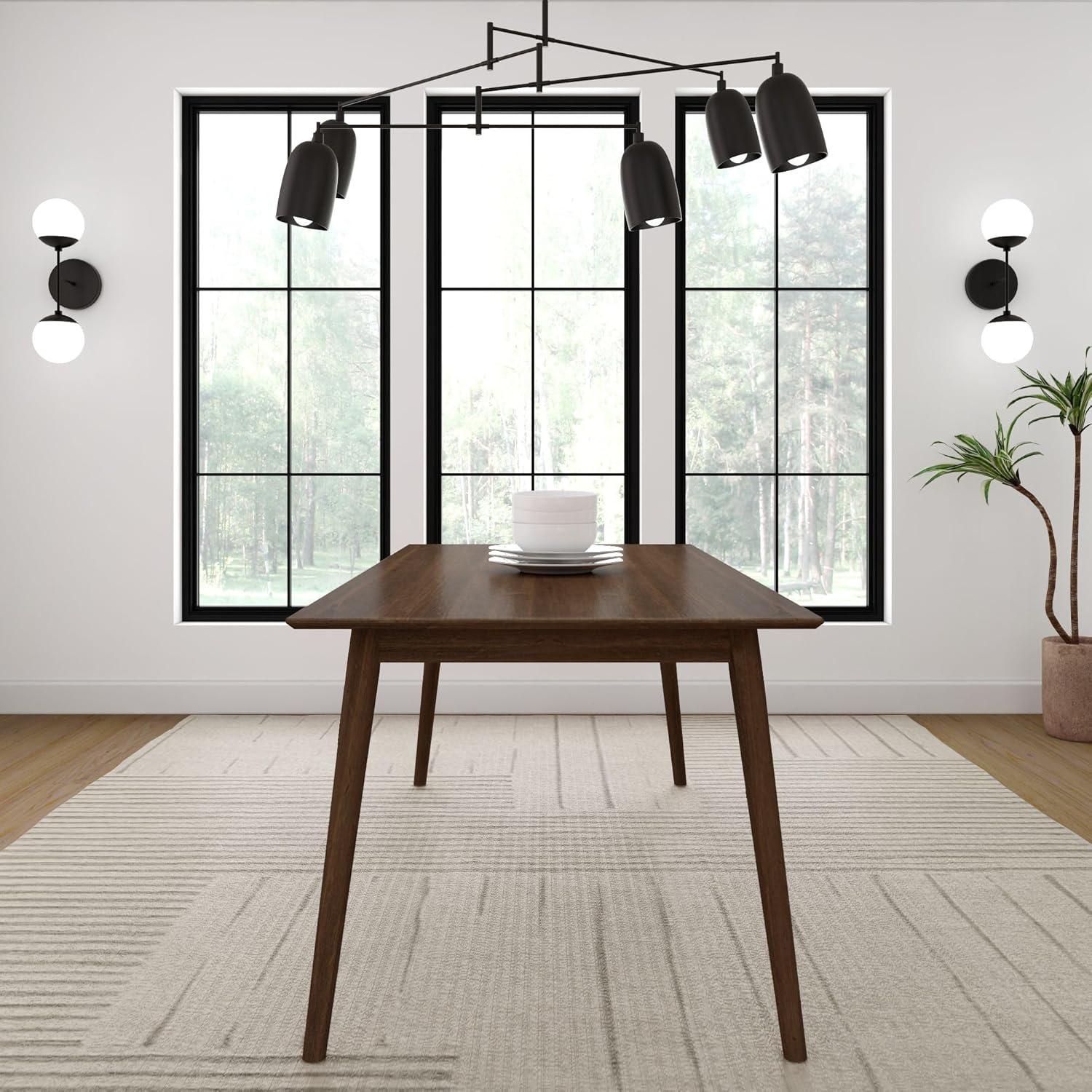 image:imagePlankBeam Mid Century Modern Dining Bench Black 59 Inch 2000314000170Walnut