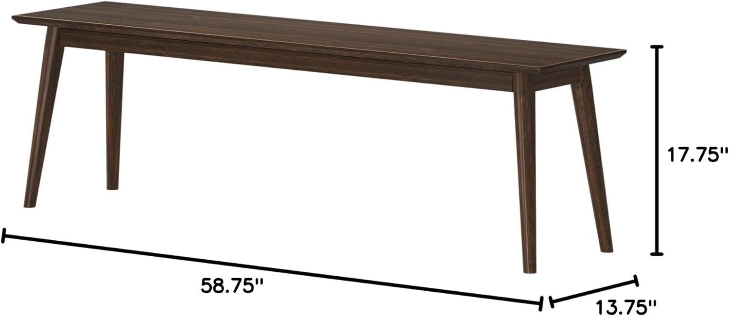 image:imagePlankBeam Mid Century Modern Dining Bench Black 59 Inch 2000314000170Walnut