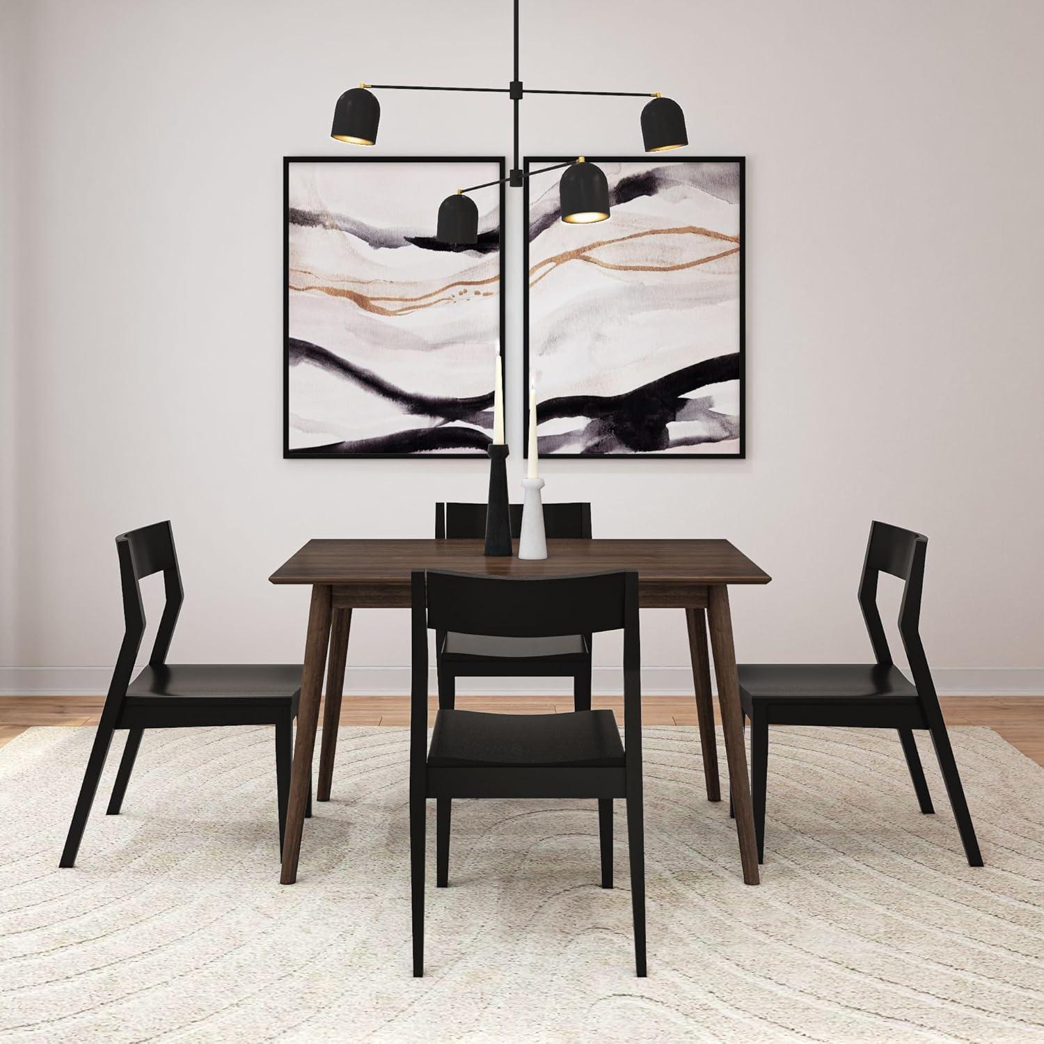 image:imagePlankBeam Mid Century Modern Dining Bench Black 59 Inch 2000314000170Walnut