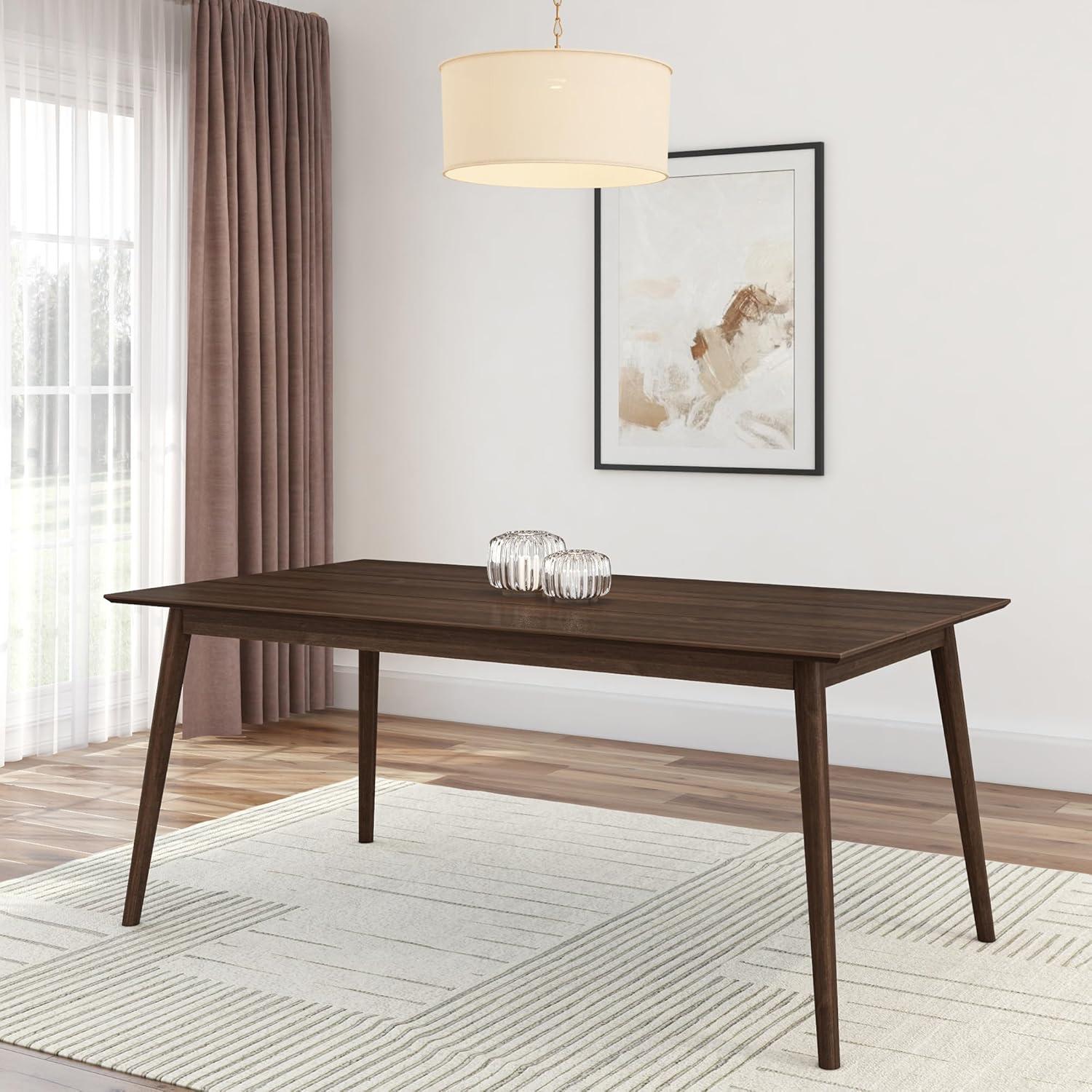 image:imagePlankBeam Mid Century Modern Dining Bench Black 59 Inch 2000314000170Walnut