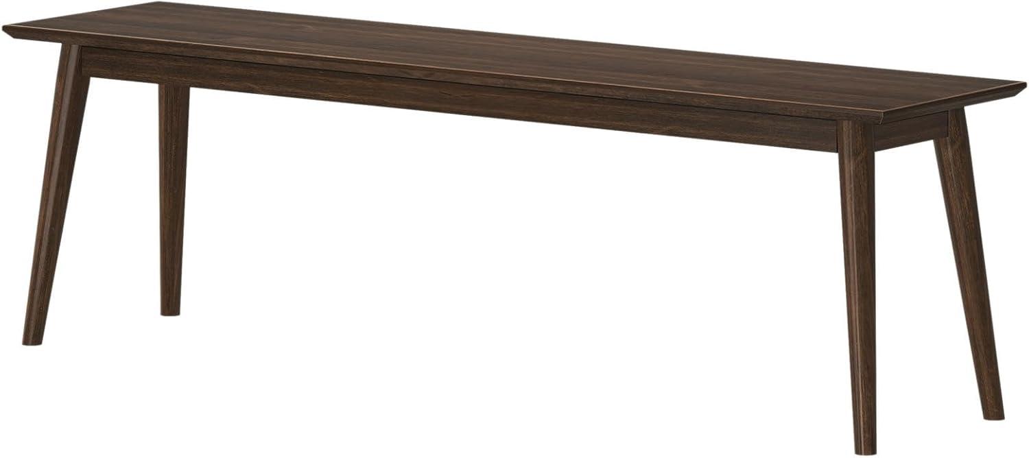 image:imagePlankBeam Mid Century Modern Dining Bench Black 59 Inch 2000314000170Walnut