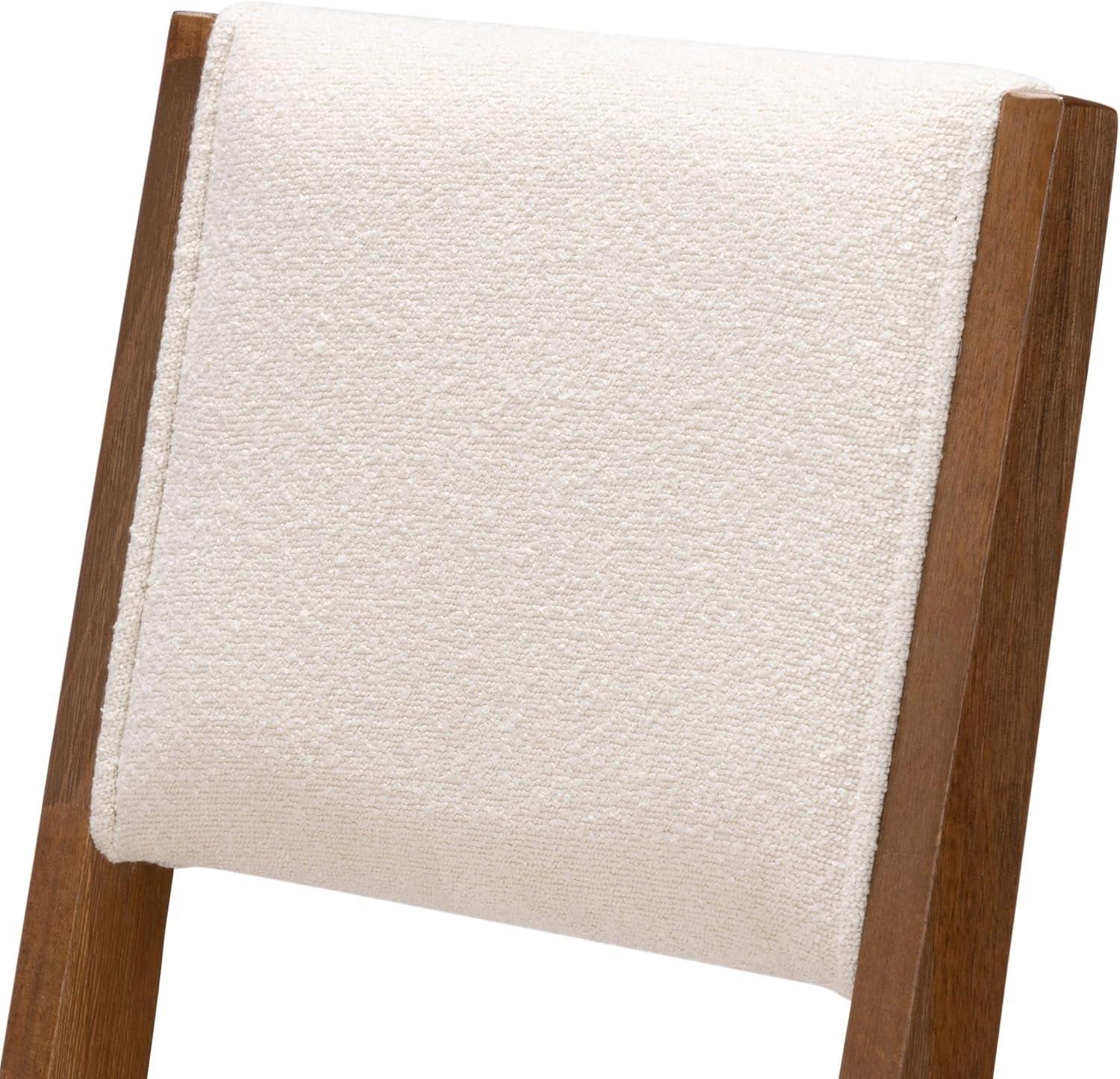 image:imagePlankBeam Sereno Bar Stool 30 Set of 2 Sturdy Wood Modern Kitchen Bar Height Stool Upholstered Cushion Bar Chair with Back PecanIvoryPecanIvory