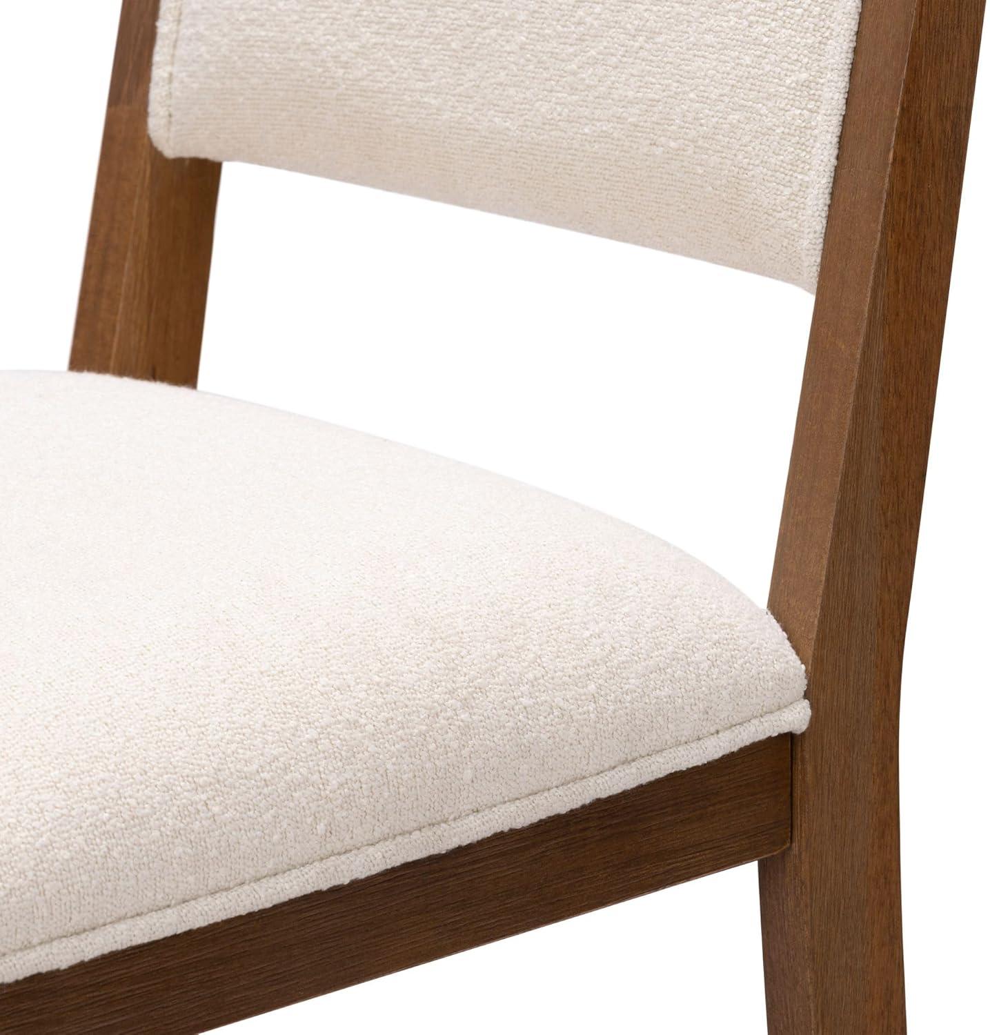 image:imagePlankBeam Sereno Bar Stool 30 Set of 2 Sturdy Wood Modern Kitchen Bar Height Stool Upholstered Cushion Bar Chair with Back PecanIvoryPecanIvory