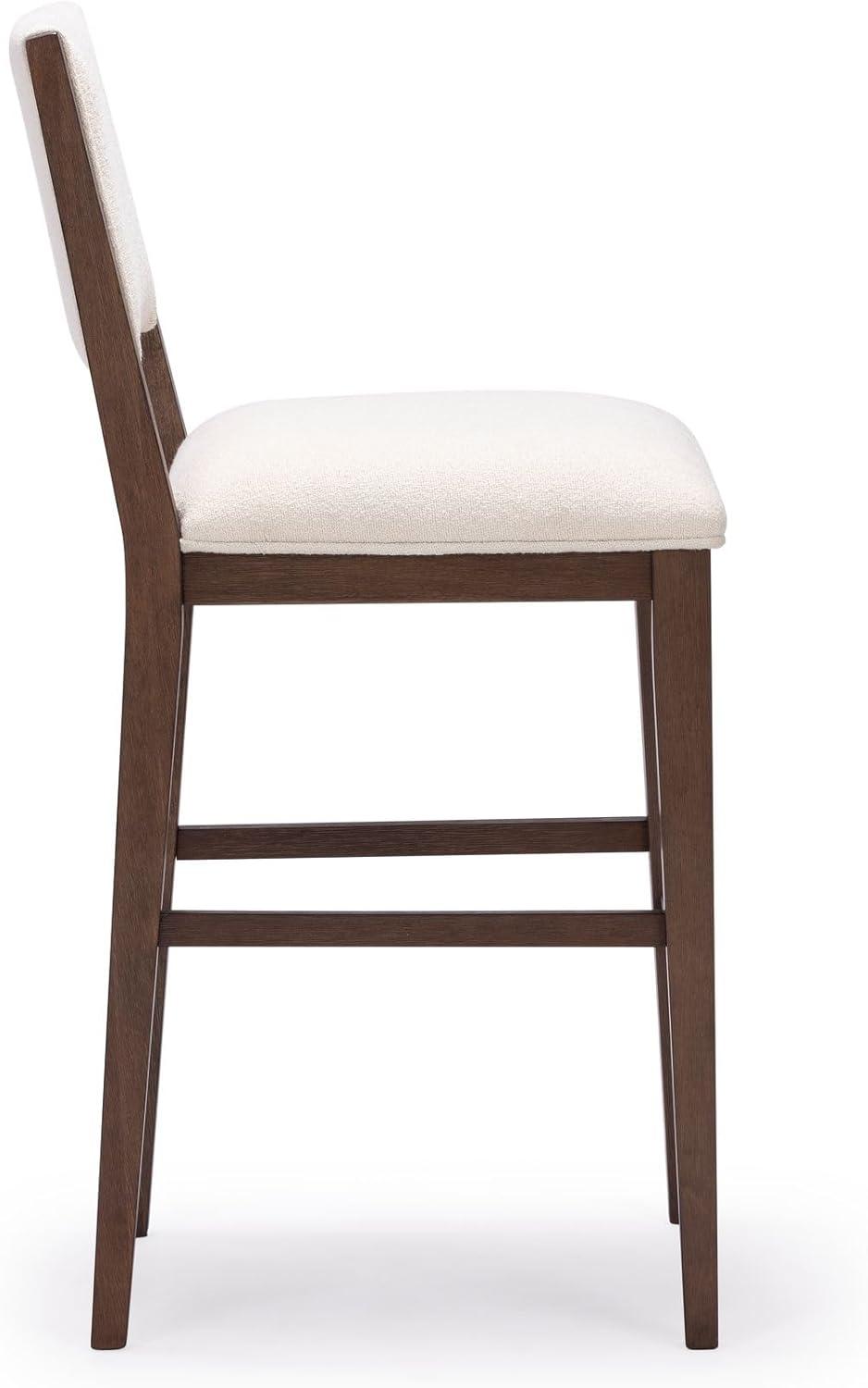image:imagePlankBeam Sereno Bar Stool 30 Set of 2 Sturdy Wood Modern Kitchen Bar Height Stool Upholstered Cushion Bar Chair with Back PecanIvoryWalnutIvory